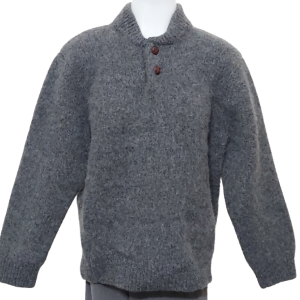 LL Bean Thick Lambswool 2 Button Top Sweater